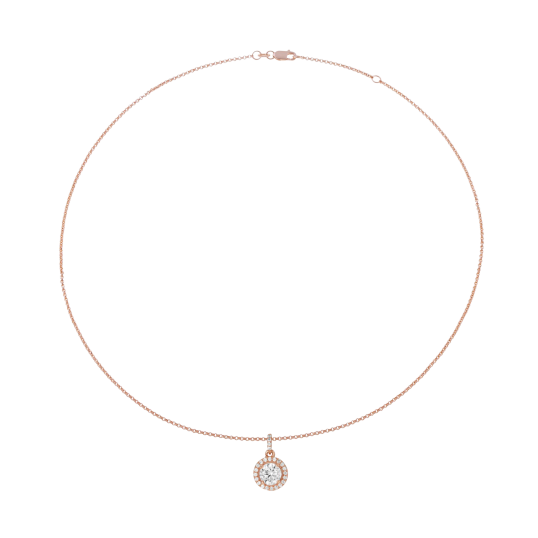 Collier argent doré rose et oxydes de zirconium
