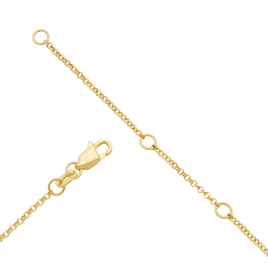 Collier en argent doré, nacre et oxydes de zirconium
