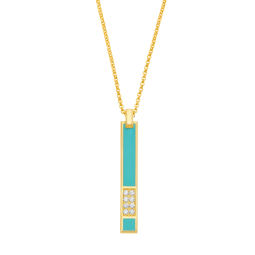 Collier en argent doré, oxydes de zirconium et laque