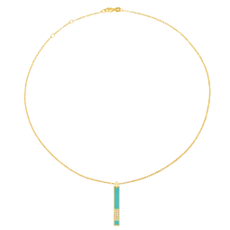 Collier en argent doré, oxydes de zirconium et laque