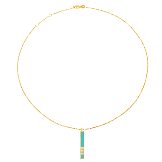 Collier en argent doré, oxydes de zirconium et laque