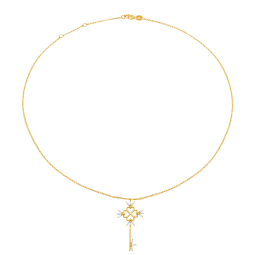 Collier en argent doré et oxydes de zirconium, clef