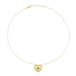 Collier en argent doré et oxydes de zirconium