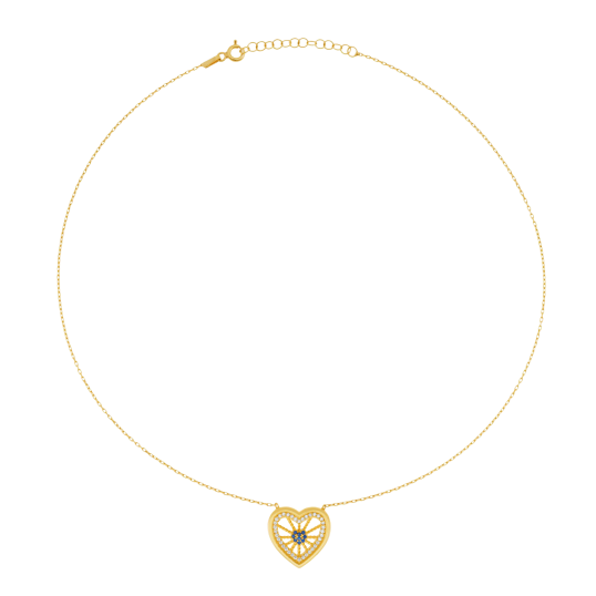 Collier en argent doré et oxydes de zirconium