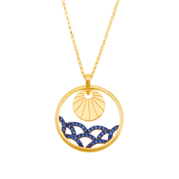 Collier en argent doré et oxydes de zirconium