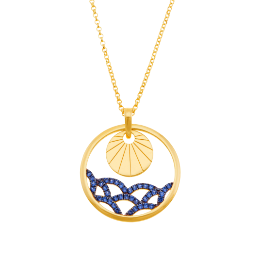 Collier en argent doré et oxydes de zirconium