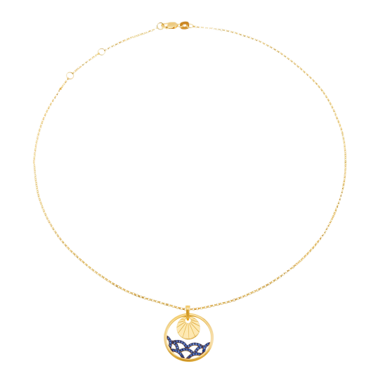 Collier en argent doré et oxydes de zirconium
