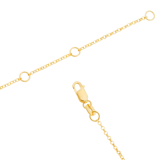 Collier en argent doré et oxydes de zirconium