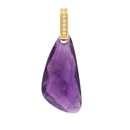 Pendentif en plaqué or et oxydes de zirconium, Améthyste