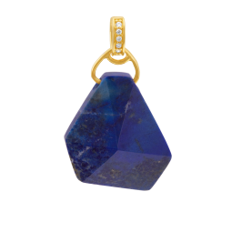 Pendentif en plaqué or et oxydes de zirconium, Lapis lazuli