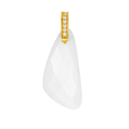 Pendentif en plaqué or, oxydes de zirconium et pierre de lune