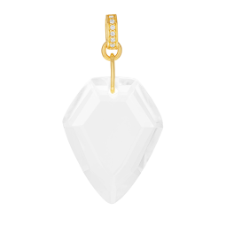 Pendentif en plaqué or et oxydes de zirconium, Cristal de roche