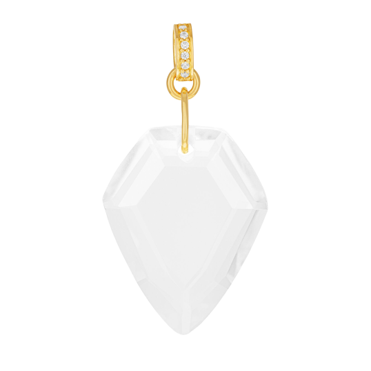 Pendentif en plaqué or et oxydes de zirconium, Cristal de roche