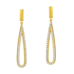 Boucles d'oreilles en plaqué or, oxydes de zirconium