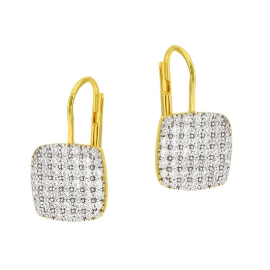 Boucles d'oreilles plaqué or et oxydes de zirconium