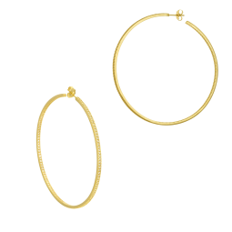 Créoles plaqué or et oxydes de zirconium 65mm