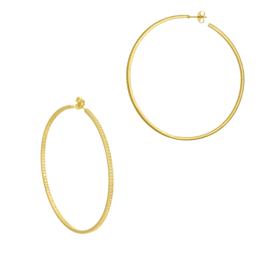 Créoles plaqué or et oxydes de zirconium 65mm