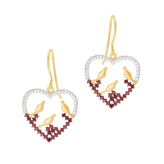 Boucles d'oreilles en plaqué or, oxydes de zirconium