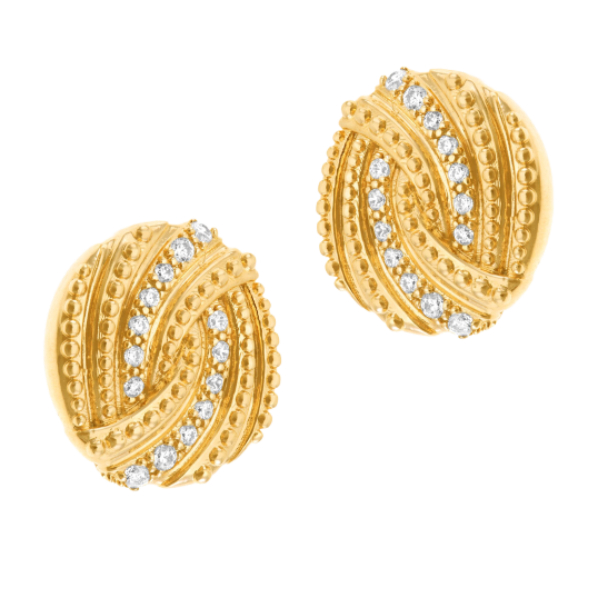 Boucles d'oreilles en plaqué or et oxydes de zirconium