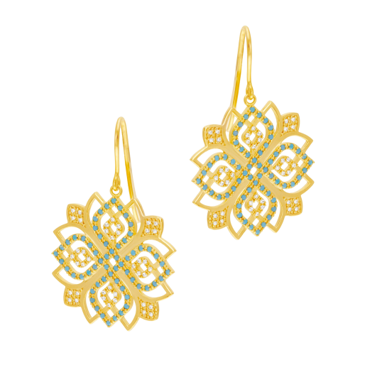 Boucles d'oreilles en plaqué or et oxydes de zirconium