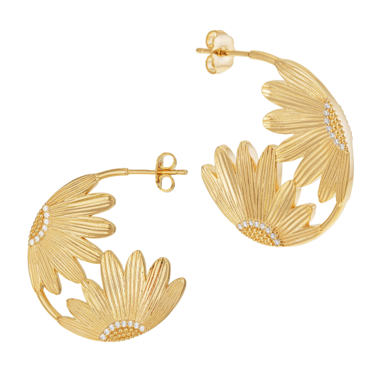 Boucles d'oreilles en plaqué or et oxydes de zirconium
