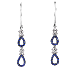 Boucles d'oreilles en argent rhodié, oxydes de zirconium