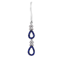 Boucles d'oreilles en argent rhodié, oxydes de zirconium
