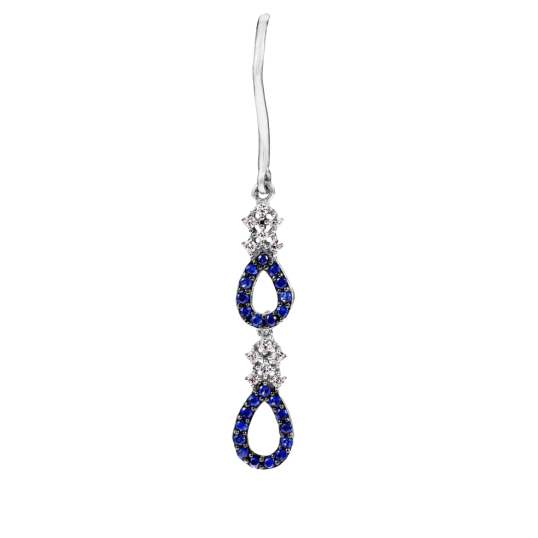 Boucles d'oreilles en argent rhodié, oxydes de zirconium