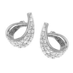 Boucles en argent rhodié, oxydes de zirconium