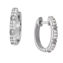 Boucles d'oreilles en argent rhodié et oxydes de zirconium
