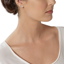 Boucles d'oreilles en argent rhodié et oxydes de zirconium