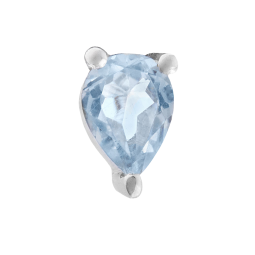 Boucles en argent rhodié, oxydes de zirconium blancs et bleus