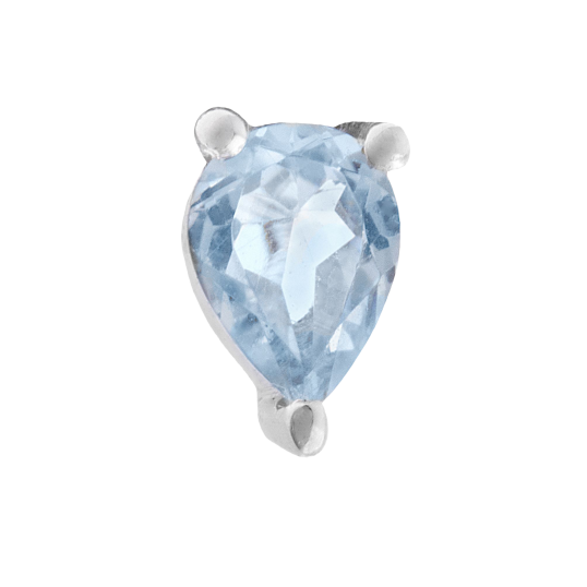 Boucles en argent rhodié, oxydes de zirconium blancs et bleus