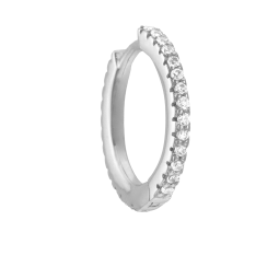 Boucles d'oreilles en argent rhodié, perle de culture  et oxydes de zirconium 