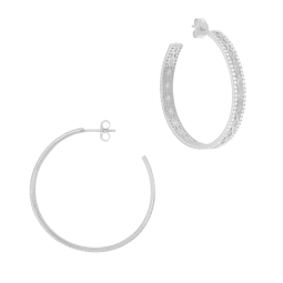 Boucles d'oreilles en argent rhodié et oxydes de zirconium