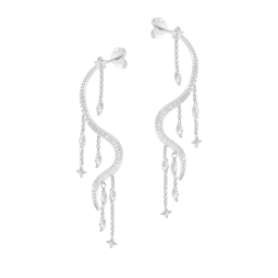 Boucles d'oreilles en argent rhodié et oxydes de zirconium