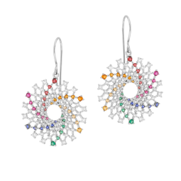 Boucles d'oreilles en argent rhodié et oxydes de zirconium
