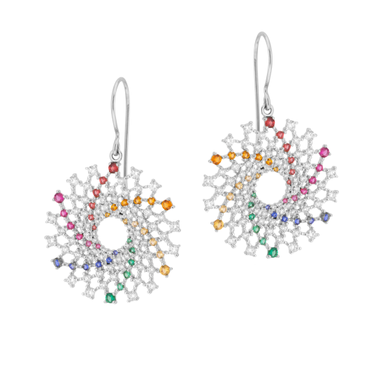Boucles d'oreilles en argent rhodié et oxydes de zirconium