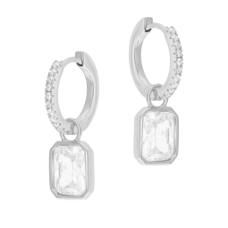 Boucles d'oreilles en argent rhodié et oxydes de zirconium
