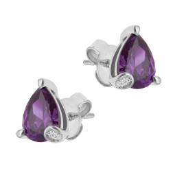 Boucles d'oreilles en argent rhodié et oxydes de zirconium
