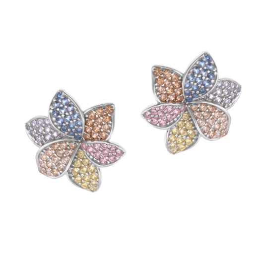 Boucles d'oreilles en argent rhodié et oxydes de zirconium