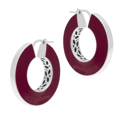 Boucles d'oreilles en argent rhodié et laque