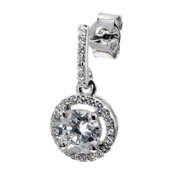 Boucles d'oreilles en argent rhodié, oxydes de zirconium