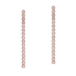 Boucles d'oreilles bronze plaqué or rose et oxydes de zirconium