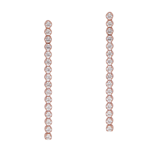 Boucles d'oreilles bronze plaqué or rose et oxydes de zirconium