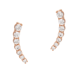 Boucles d'oreilles en bronze plaqué or rose et oxydes de zirconium