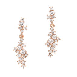 Boucles d'oreilles en bronze plaqué or rose, oxydes de zirconium