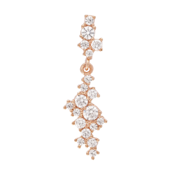 Boucles d'oreilles en bronze plaqué or rose, oxydes de zirconium