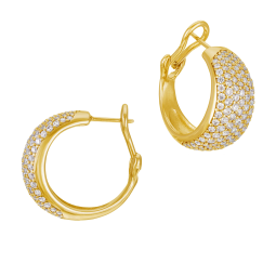 Boucles d'oreilles en bronze plaqué or et oxydes de zirconium 