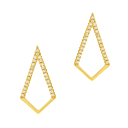 Boucles d'oreilles en argent doré et oxydes de zirconium, losange